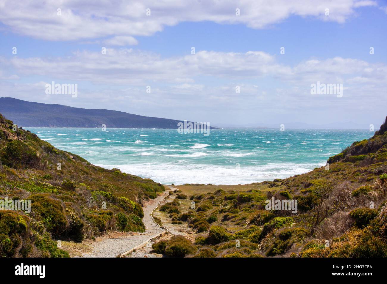 Coastline at Badger Beach, Northern Tasmania, Australia Stock Photo