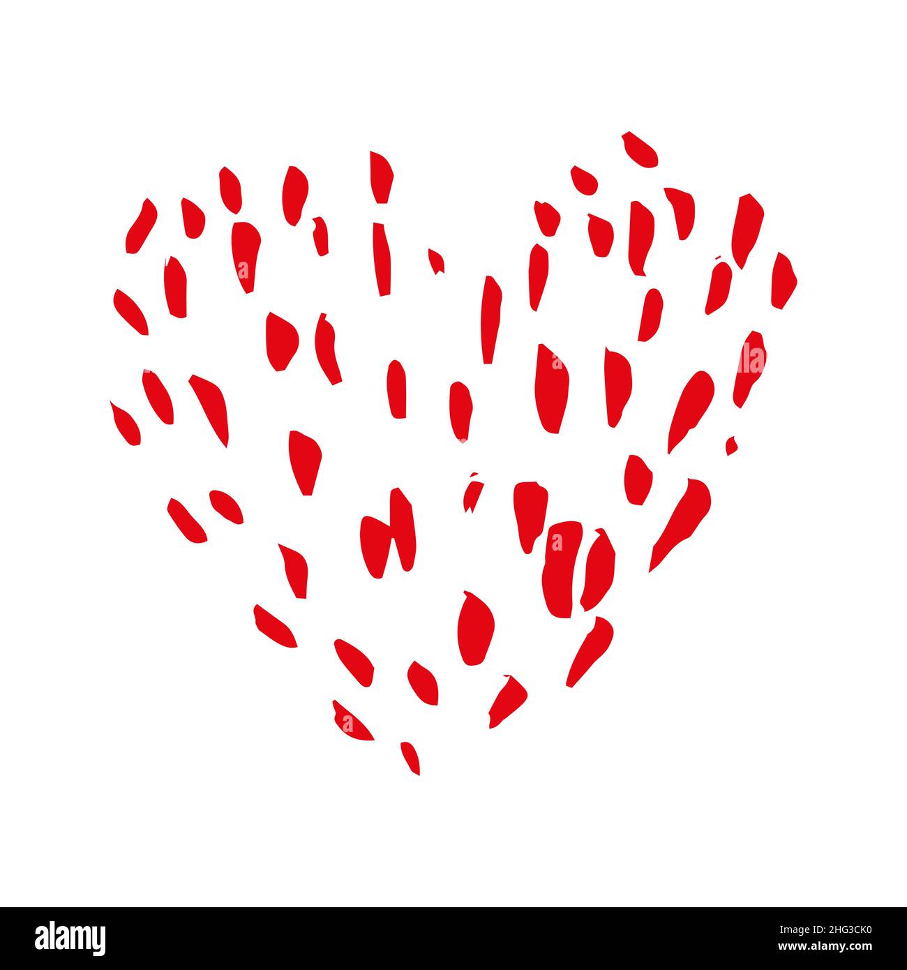 Heart hand drawn doodle, sketch red color, vector Stock Vector Image ...