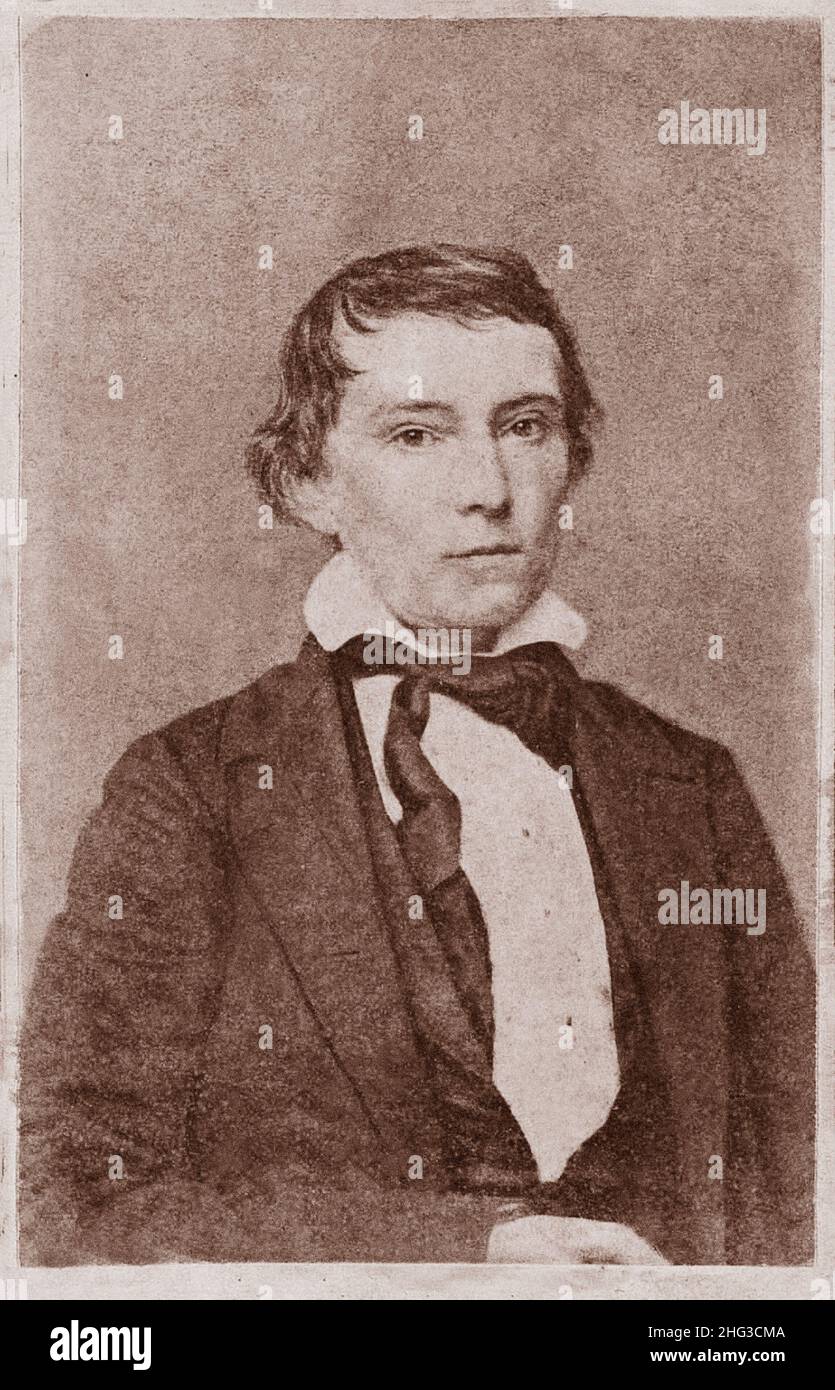 Vintage portrait of Alexander H. Stephens. Alexander Hamilton Stephens (1812 – 1883) was an American politician who served as the vice president of th Stock Photo