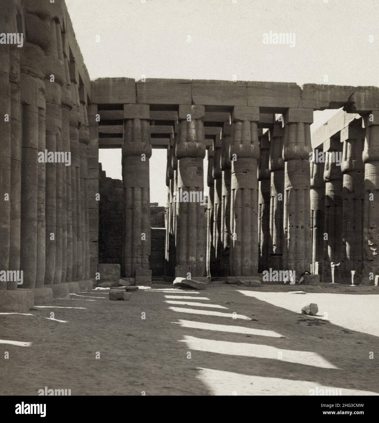 Ancient Egypt. The Empire period. Court C. Temple of Luxor, Egypt. 1900s Stock Photo