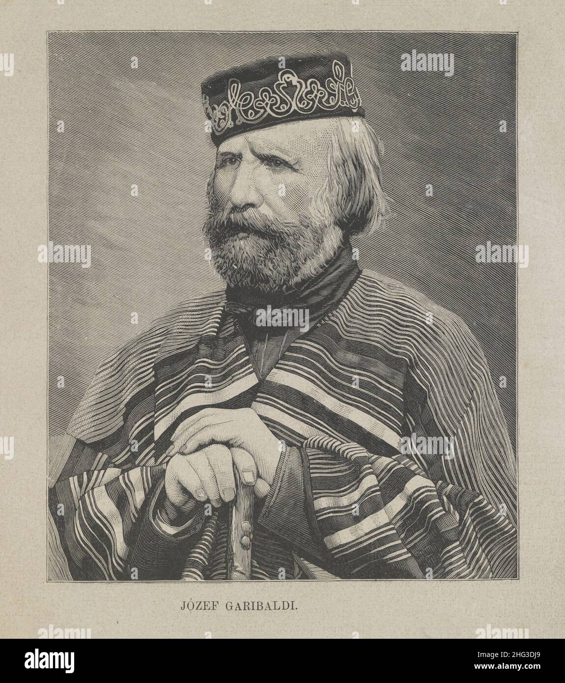 Portrait of Giuseppe Garibaldi. Giuseppe Maria Garibaldi (1807 – 1882) was an Italian general, patriot and republican. He contributed to the Italian u Stock Photo
