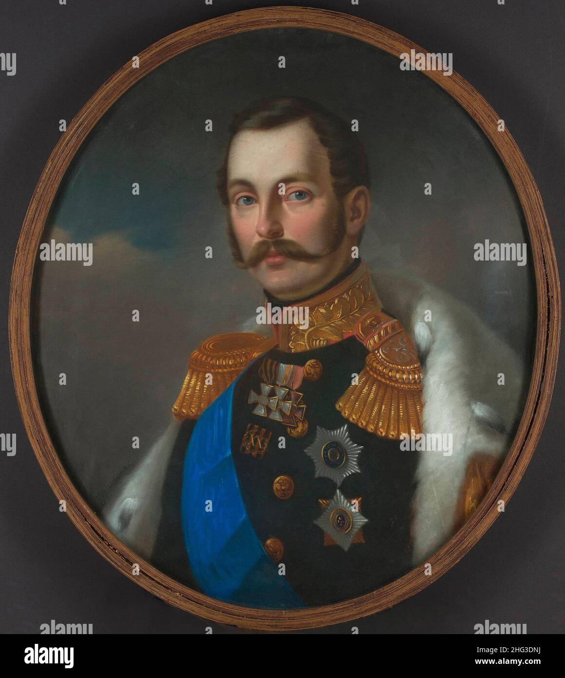 Pastel portrait of Tsar Alexander II. 1856, by Tytus Maleszewski (1827-1898) – pastellist Alexander II (1818 – 1881) was Emperor of Russia, King of Co Stock Photo