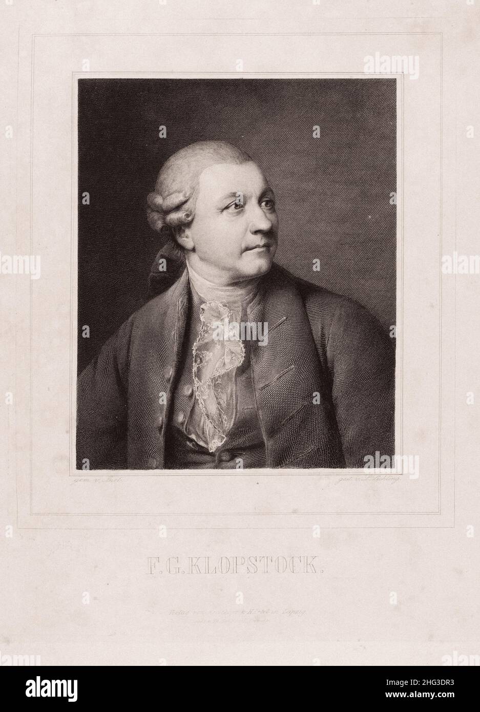 Portrait of Friedrich Gottlieb Klopstock. 1835-1850, by Lazarus Gottlieb Sichling (1812-1863) – graphic artist. Friedrich Gottlieb Klopstock (1724–180 Stock Photo