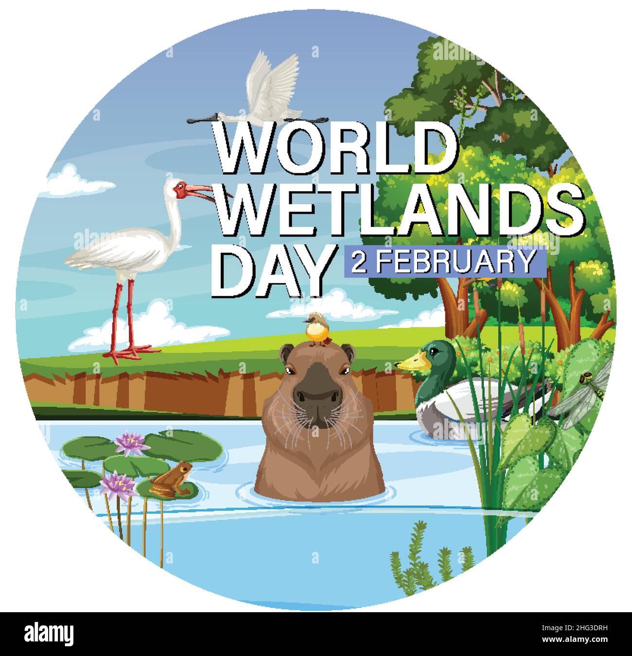 World Wetlands Day Logo Design Illustration Stock Vector Image & Art ...