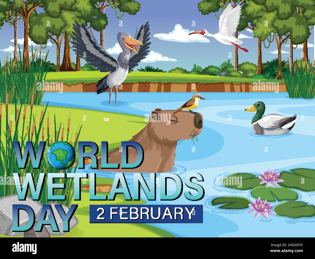 World Wetlands Day poster design illustration Stock Vector Image & Art Alamy