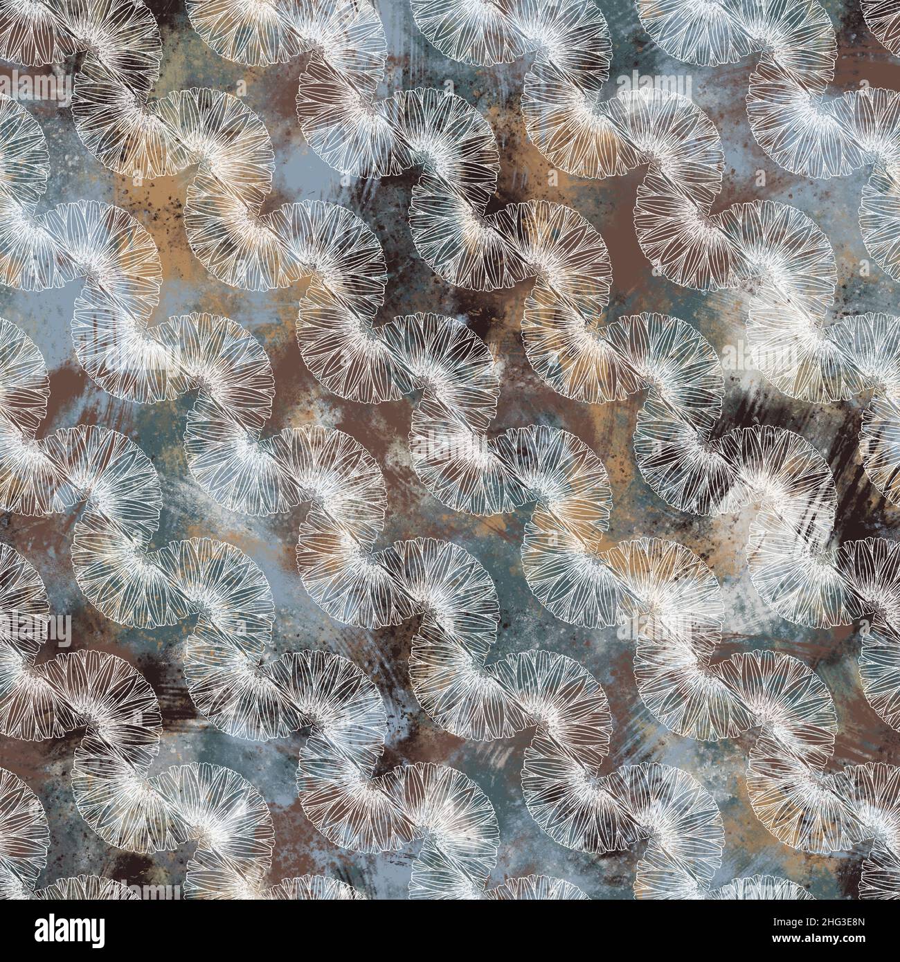 Print Repeat High Resolution Seamless neutral tan and white distressed grungy motif surface pattern ...