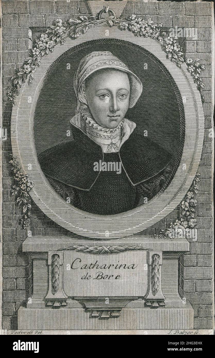 Portrait of Catherine de Bore. 1790 Catherine de Bore (Catherine of Bore), born on January 29, 1499 in Lippendorf, died on December 20, 1552 in Torgau Stock Photo