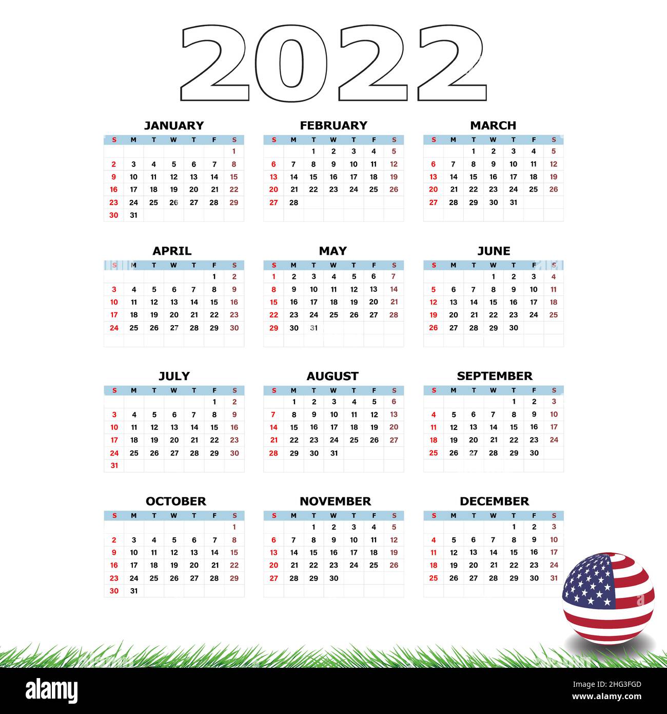 Calendar year 2022 Stock Vector Image & Art Alamy