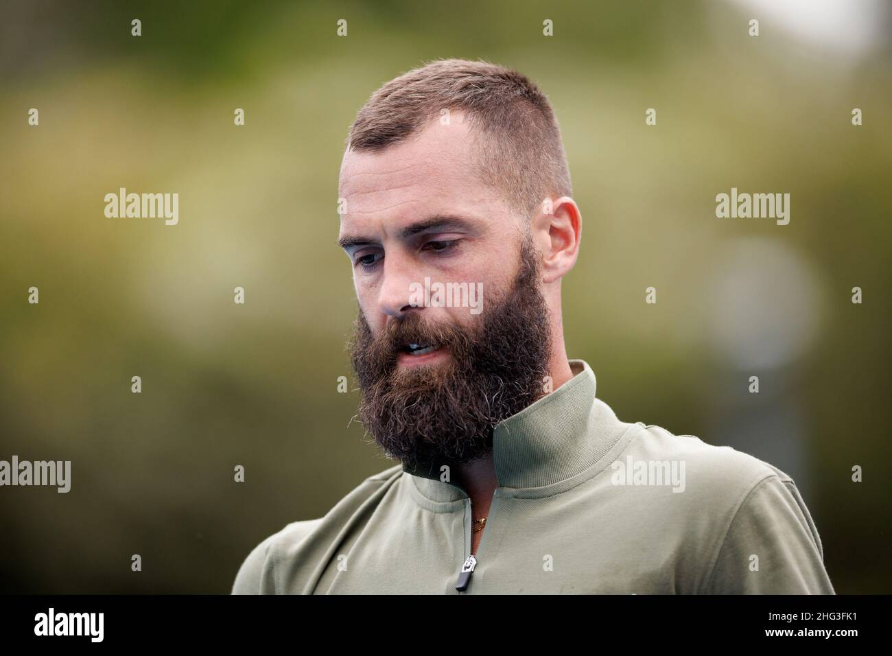 Melbourne, Australia. 18th Jan, 2022. Melbourne, Australia. 18th Jan, 2022. BENOIT PAIRE (FRA) in action at the 2022 Australian Open on Tuesday January 2022,  Melbourne Park Credit: corleve/Alamy Live NewsCredit: corleve/Alamy Live News Stock Photo