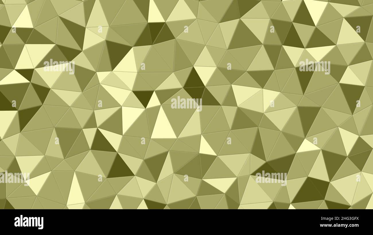 A low poly abstract background of random triangles in a variety of shades of yellow Stock Photo
