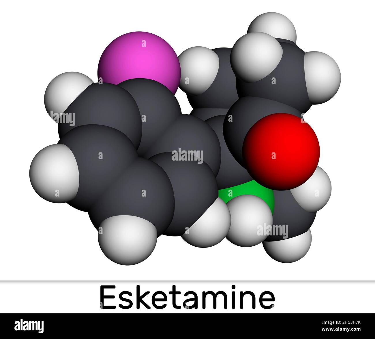 Esketamine molecule. It is the Senantiomer of ketamine, with analgesic