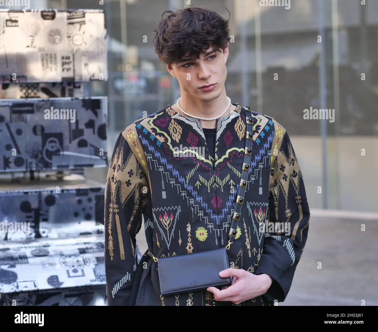 Nils Kuesel street posing for photographers after Etro Fashion Show at ...