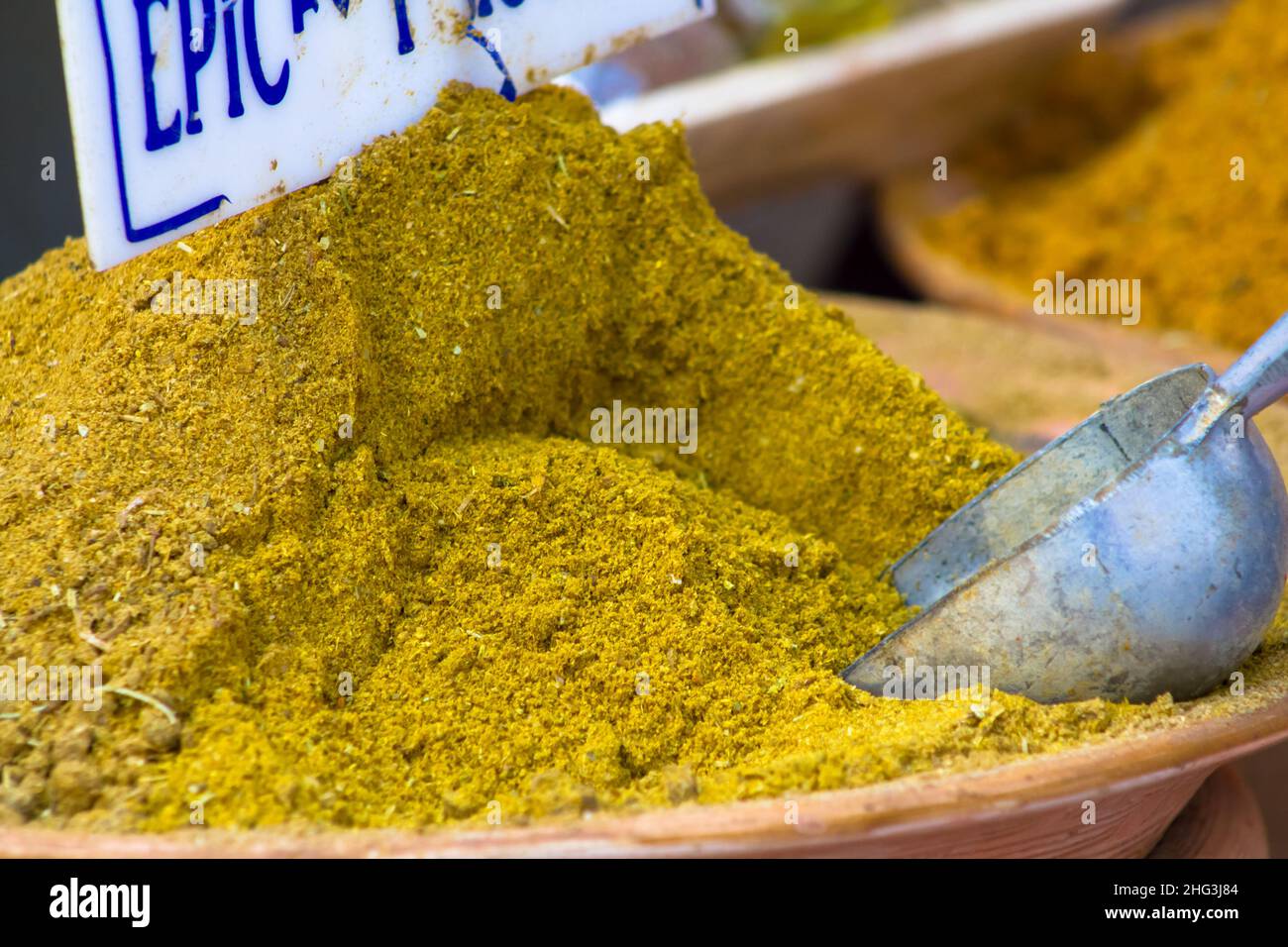 large turmeric spice dish Stock Photo Alamy