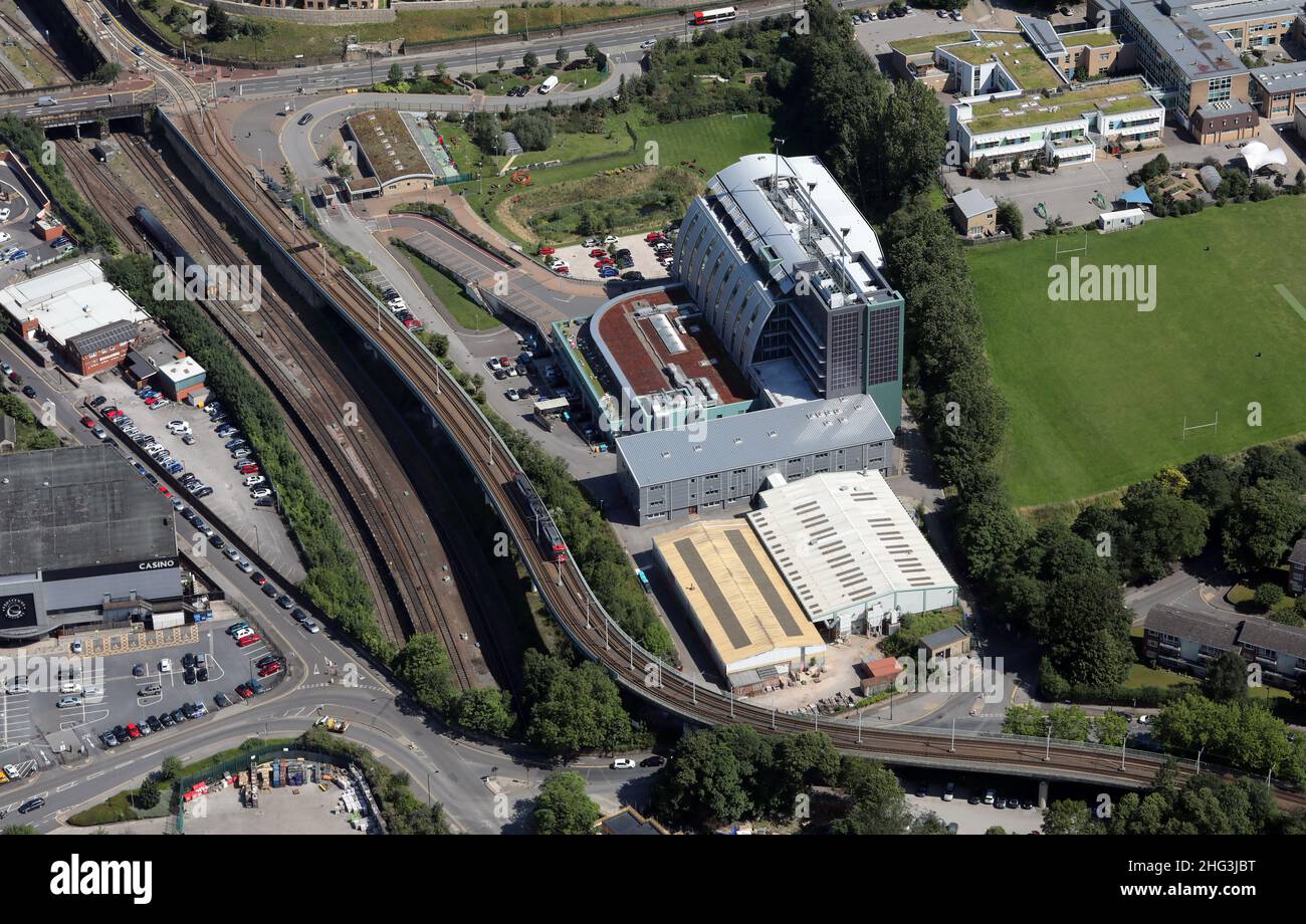 aerial view of a City Campus of Sheffield College, Sheffield, South Yorkshire Stock Photo