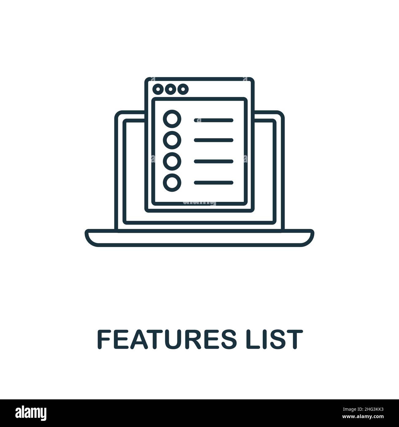 Features List icon. Line element from graphic design collection. Linear ...
