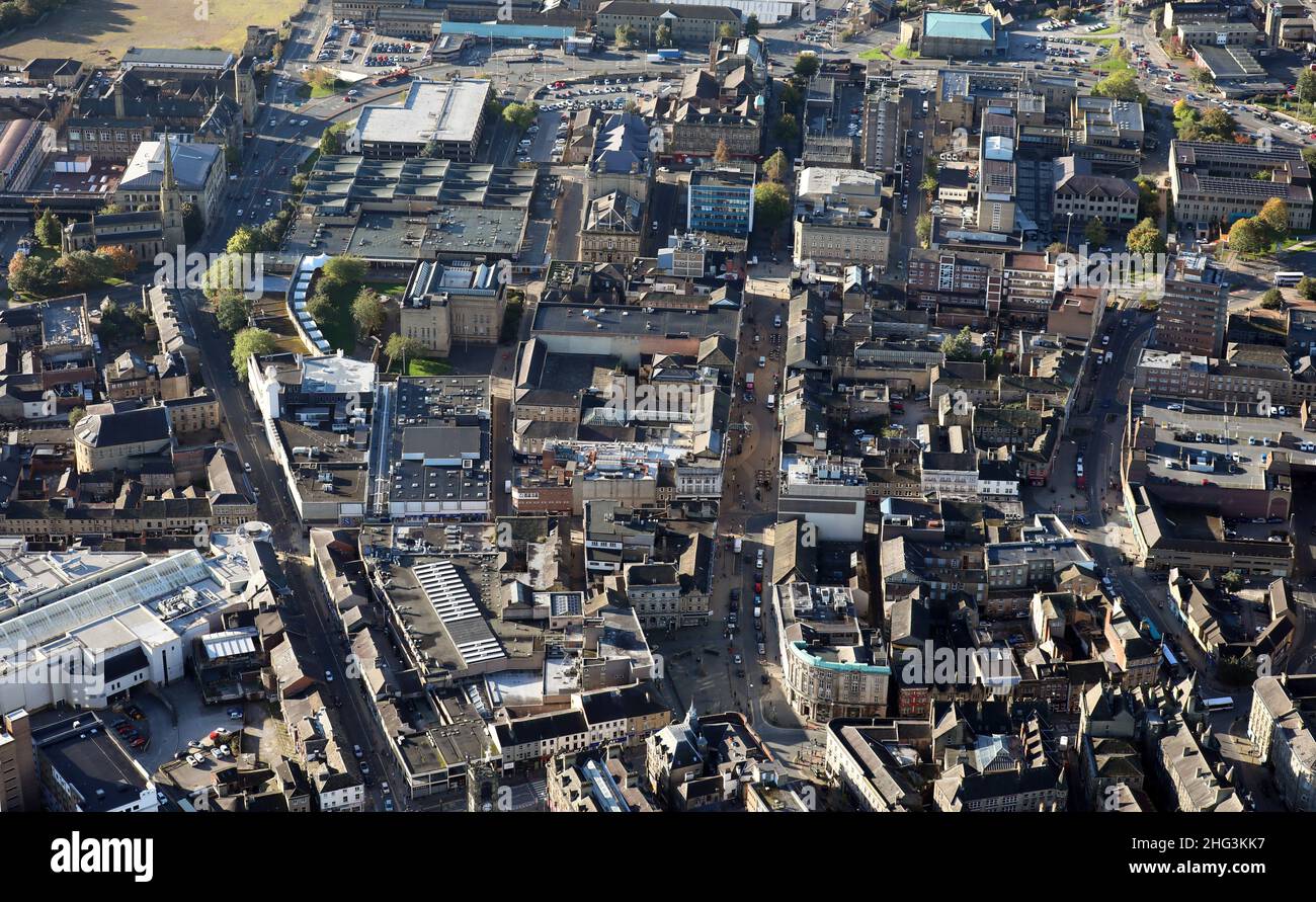 aerial view of Huddersfield town centre, West Yorkshire Stock Photo Alamy