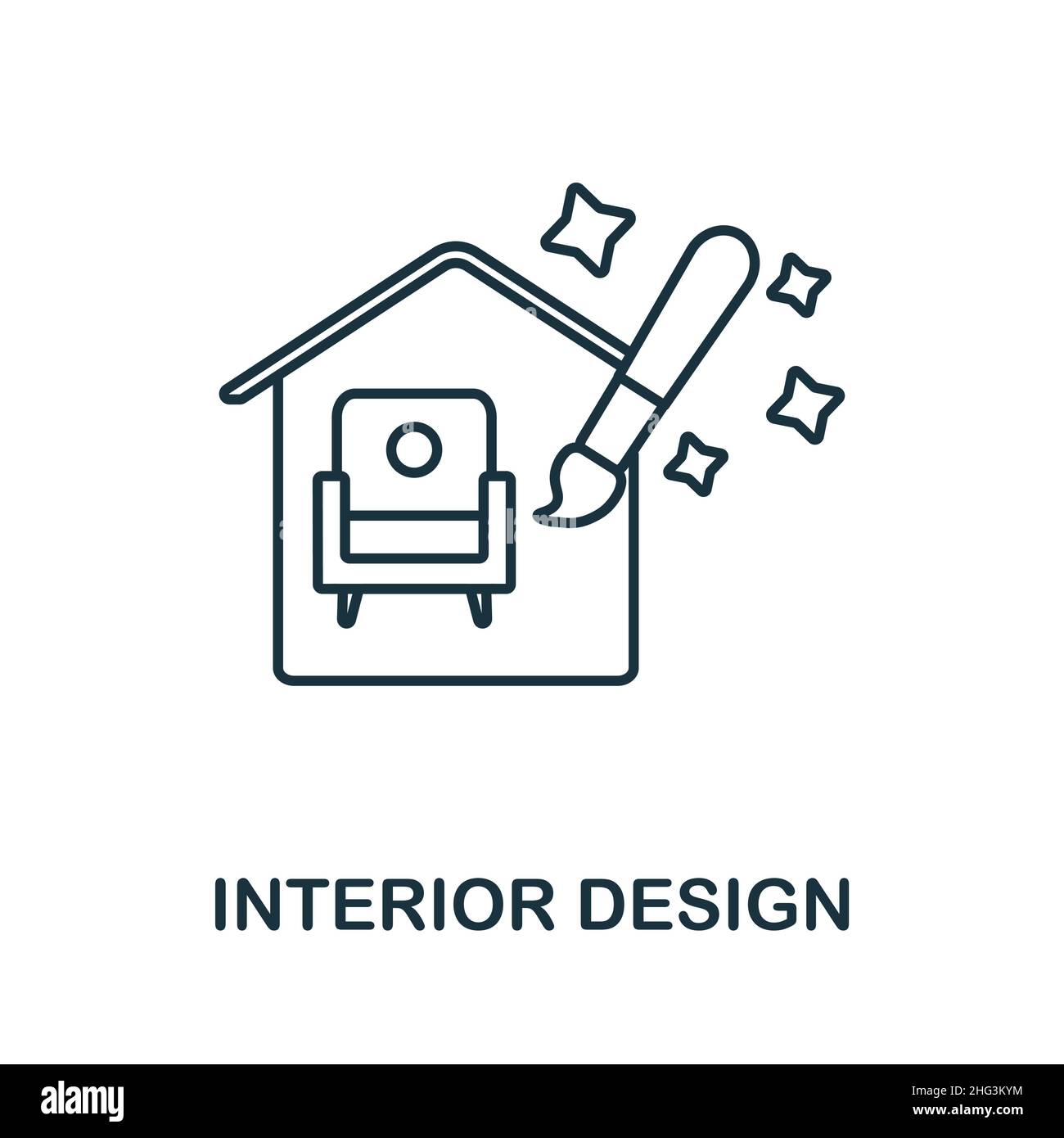 Interior Design icon. Line element from graphic design collection ...