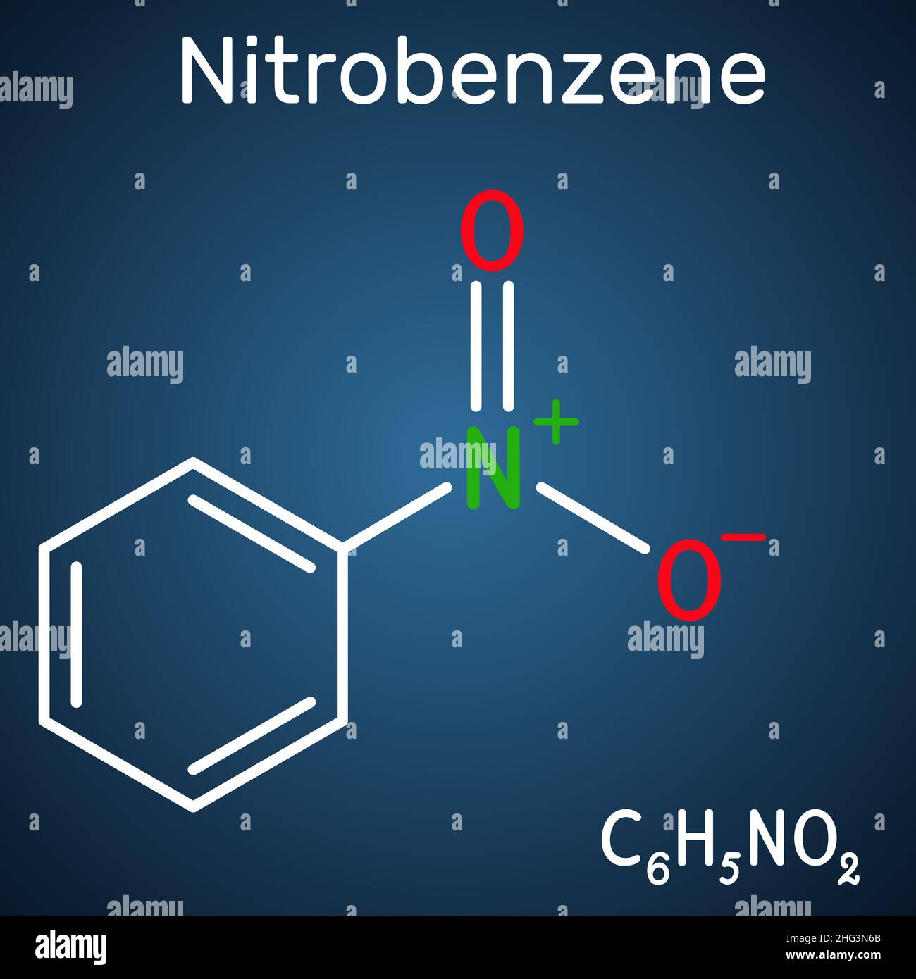 Nitrobenzene molecule Stock Vector Images Alamy