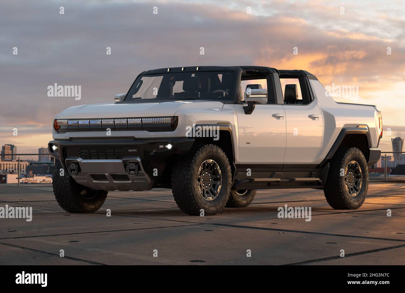 GMC HUMMER EV PICKUP in the parking lot Stock Photo Alamy