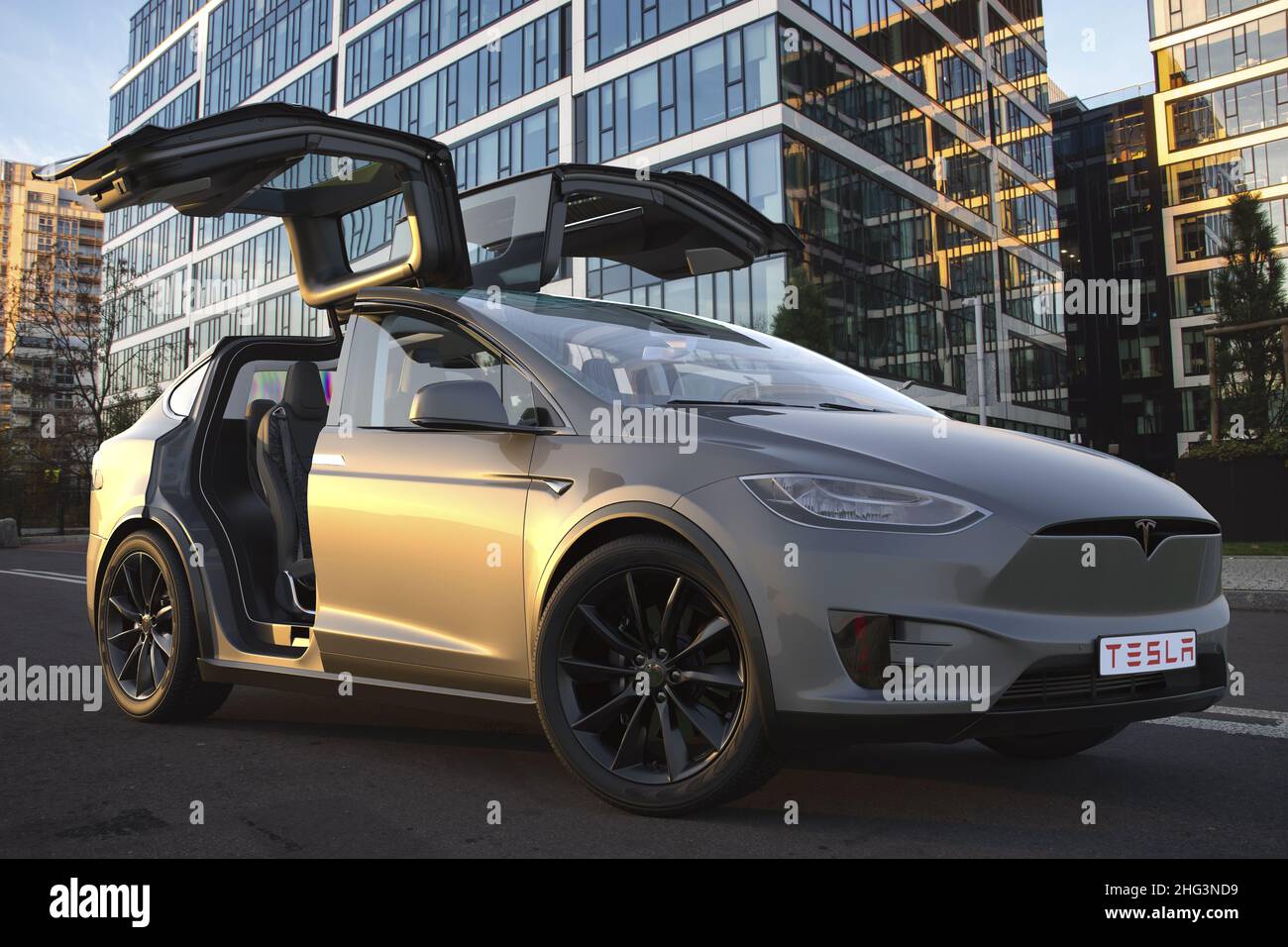 Tesla Model X is a full-sized, all-electric, luxury, crossover SUV ...