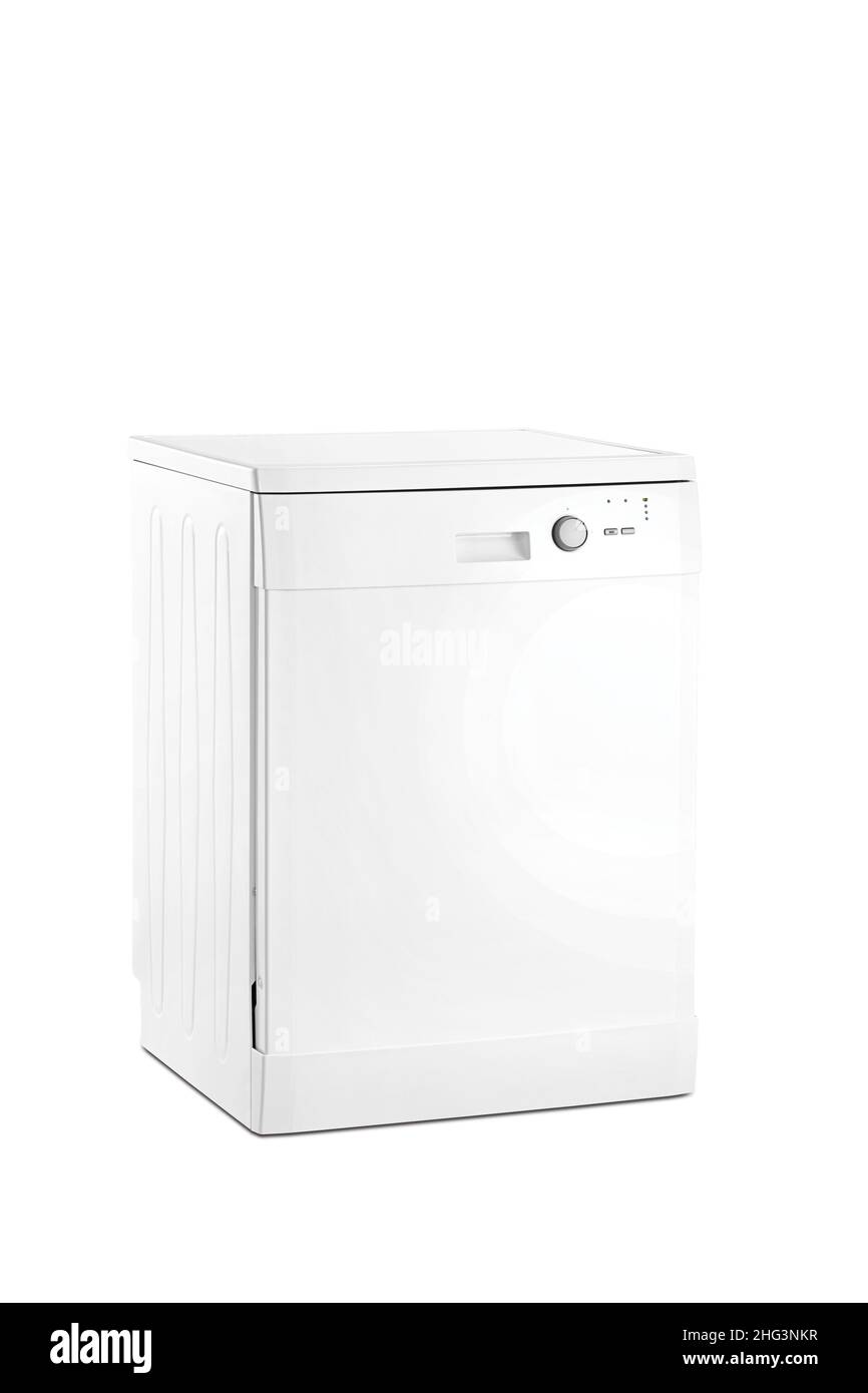 Chic dishwasher on white background with clipping path Stock Photo