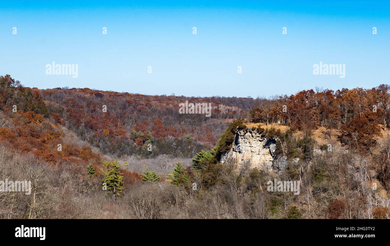 Whitewater River Valley in Whitewater State Park in Fall Stock Photo