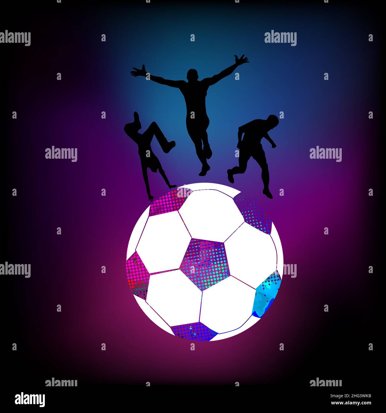 Soccer ball and athletes. Vector illustration Stock Vector Image & Art ...