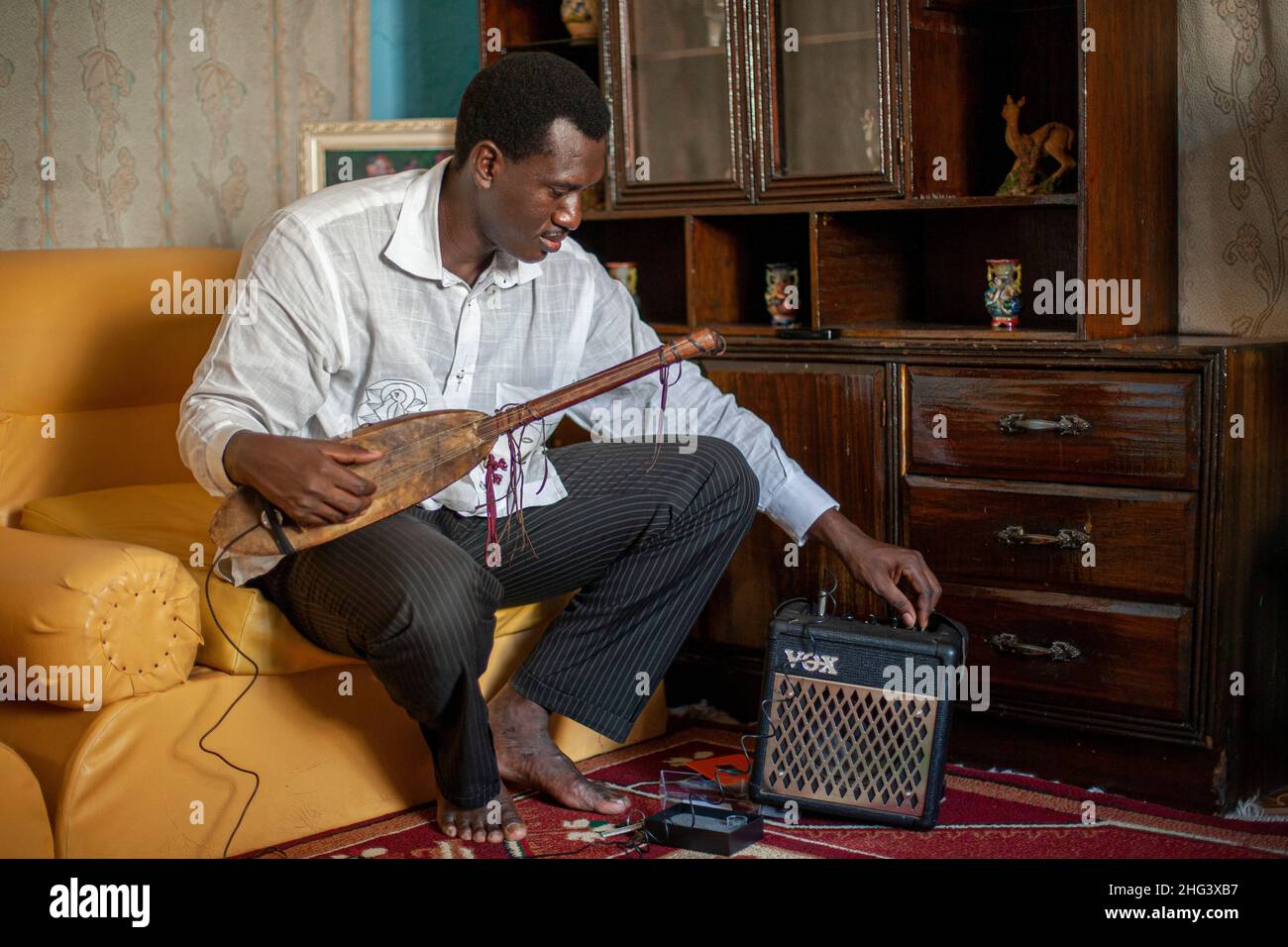 Musician Bassekou Kouyate Mali, West Africa. Stock Photo