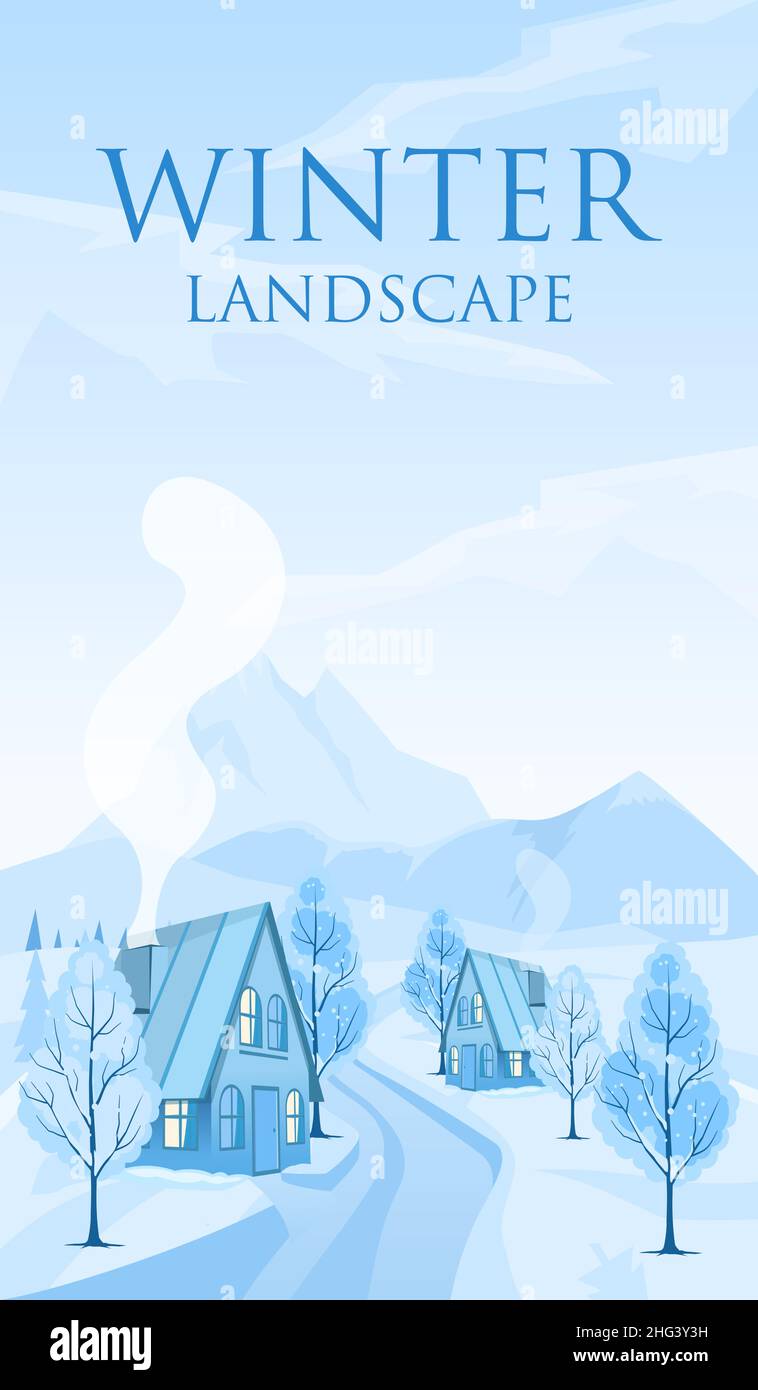Winter landscape background with text Winter Landscape Stock Vector