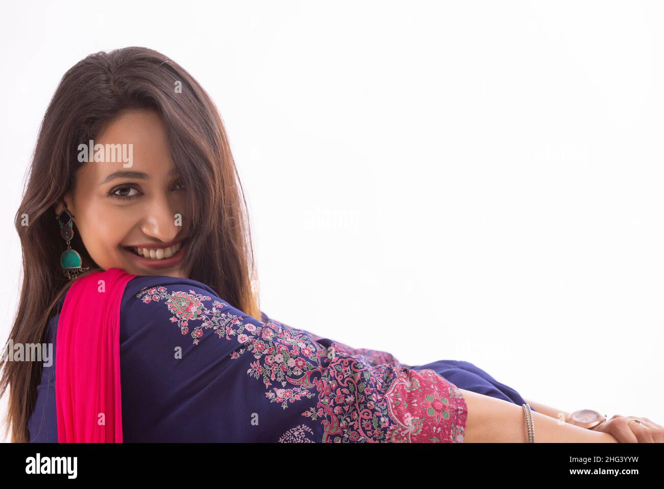 Portrait of an Indian woman looking at camera with smile Stock Photo ...
