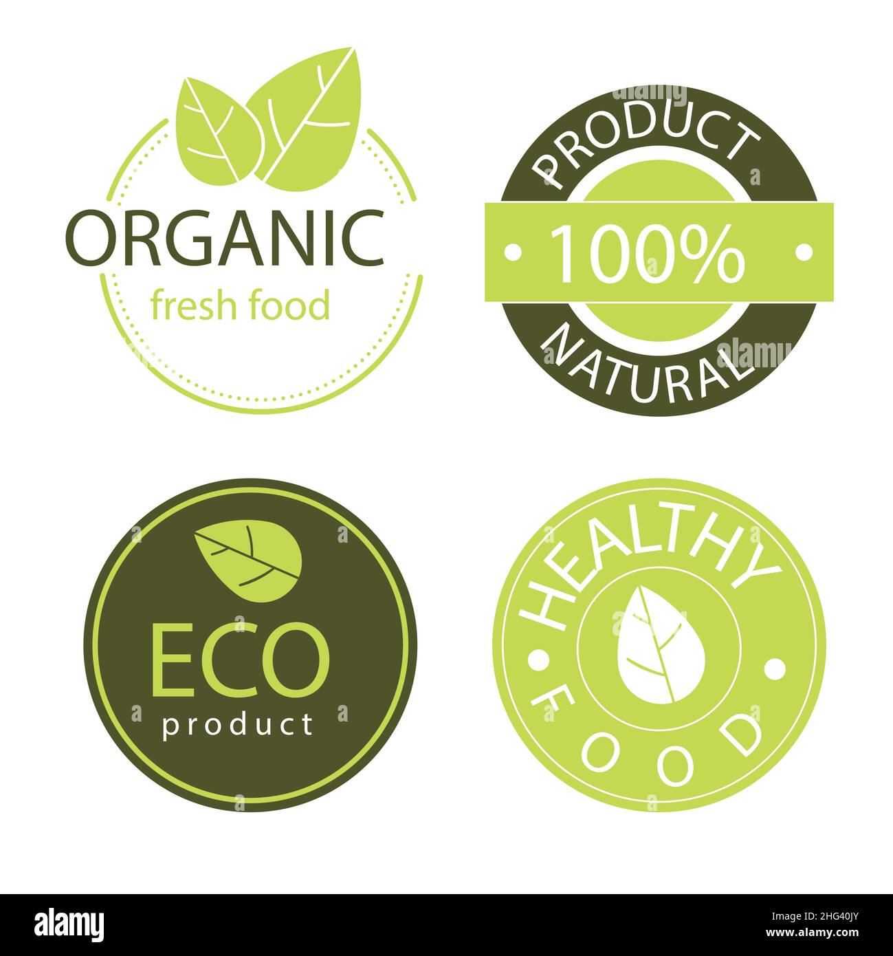 Hand drawn flat design eco friendly labels Vector illustration Stock ...