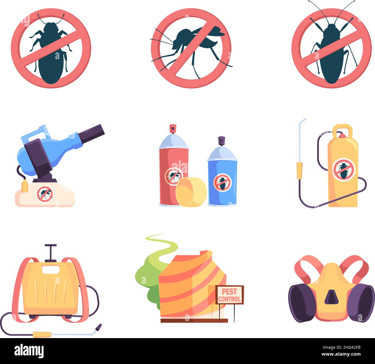 Harmful insects. Exterminator professional control air chemical disinfection house pests garish