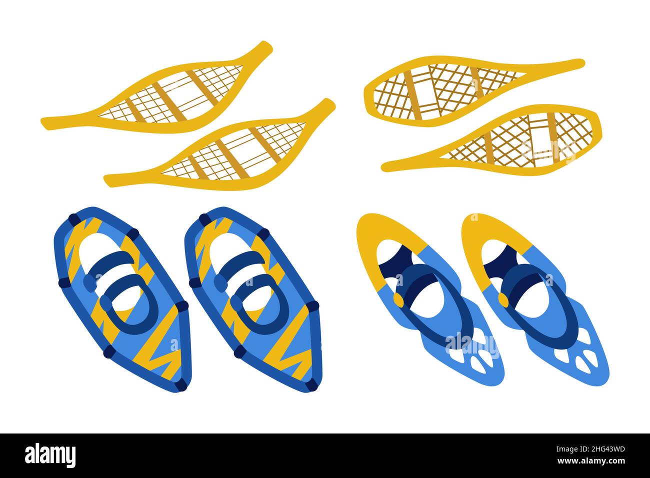 Creative abstract snowshoes set Vector illustration Stock Vector Image