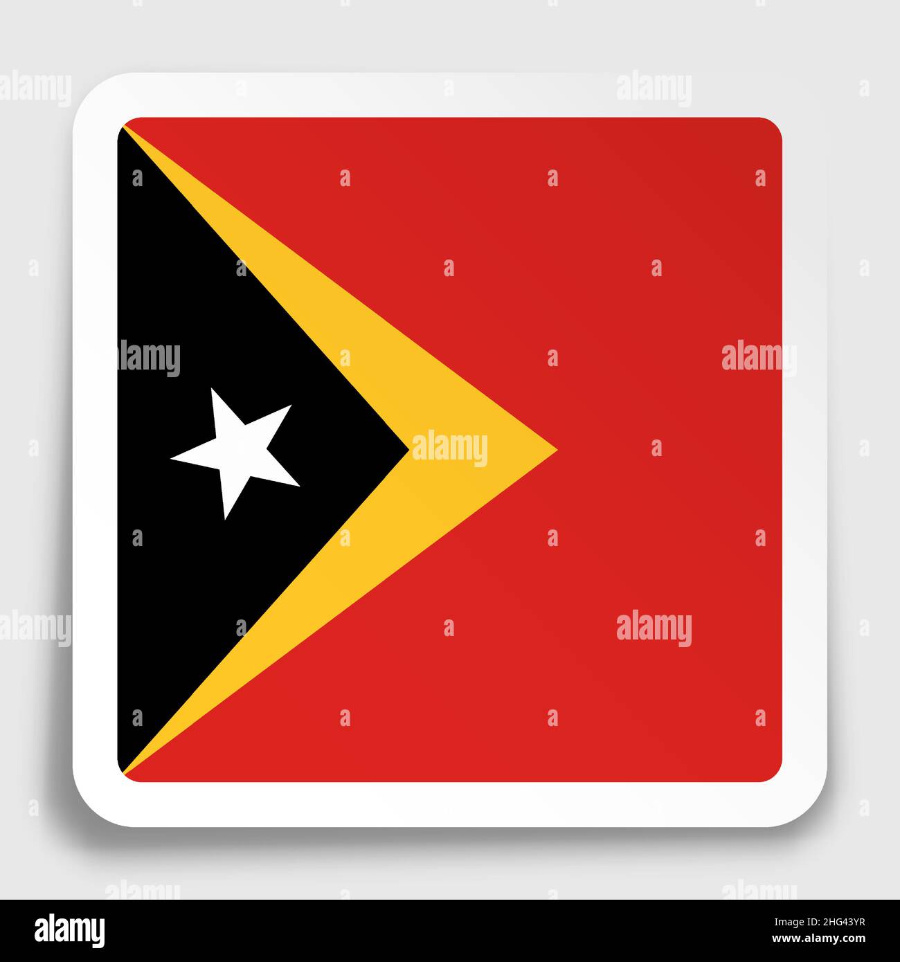 EAST TIMOR flag icon on paper square sticker with shadow. Button for mobile application or web. Vector Stock Vector