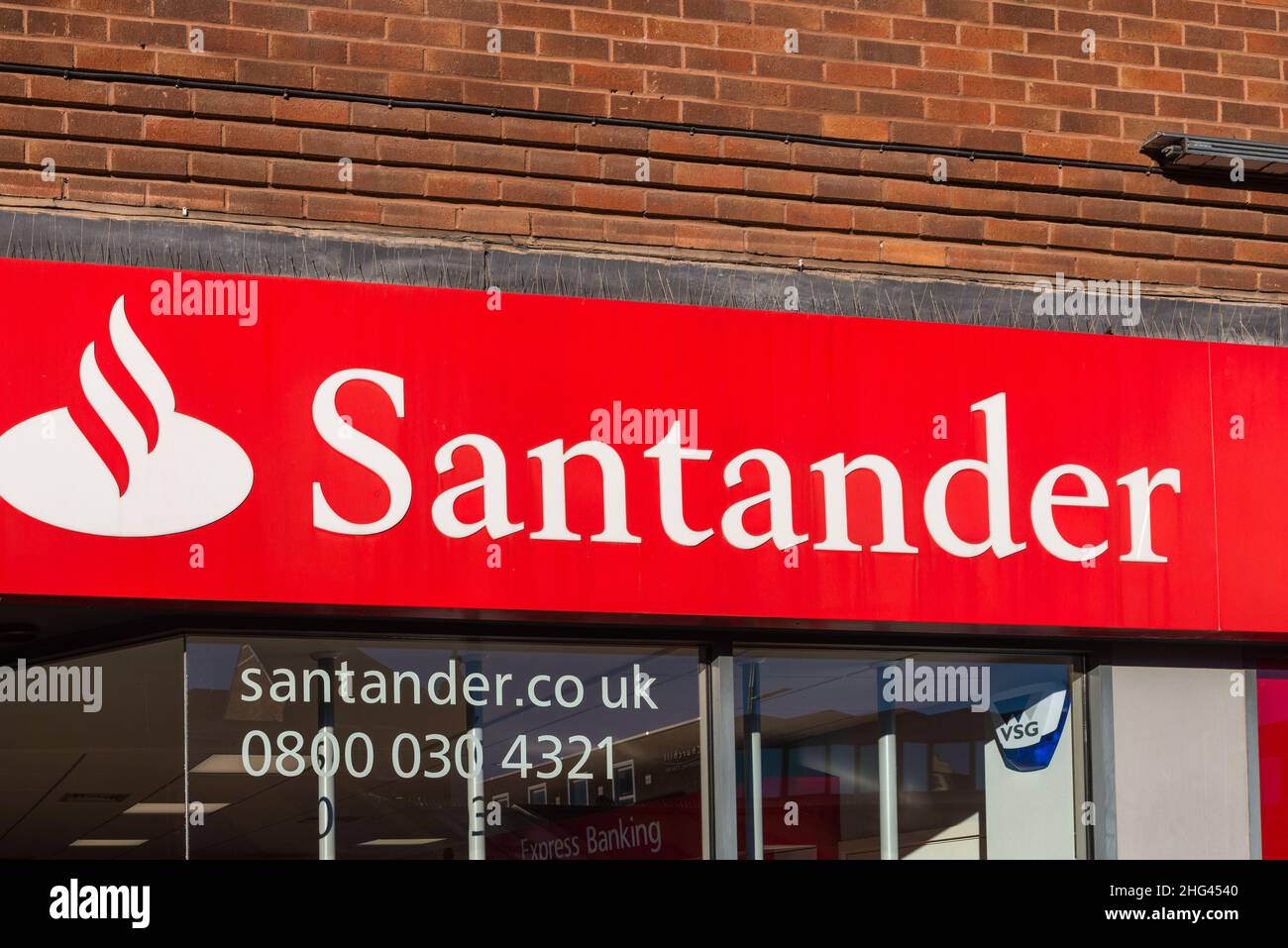 Branch of Santander Bank in Dudley town centre, West Midlands Stock