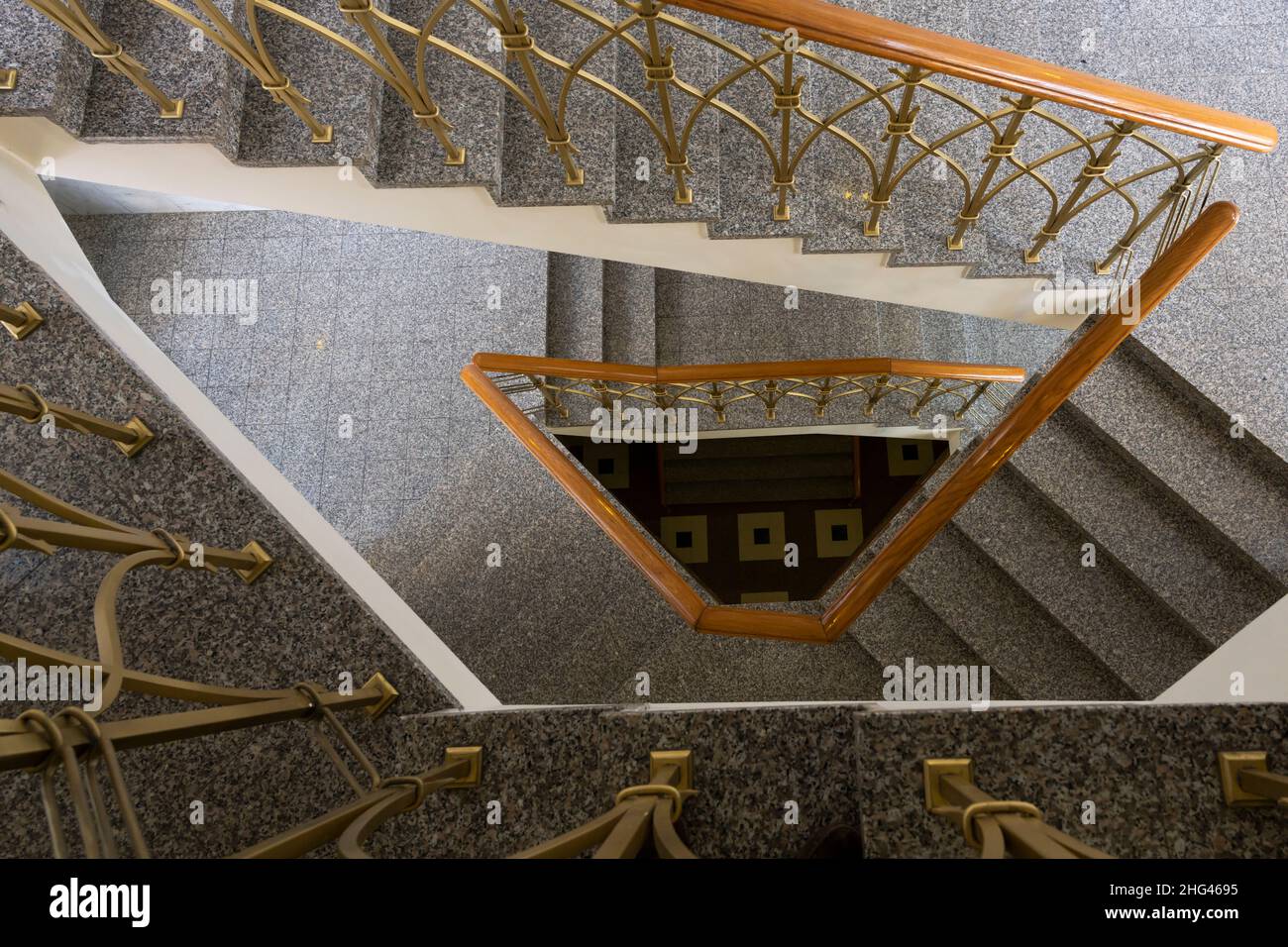 Kazan, Russia - September 21, 2019: Interior with the stairs of the Kul Sharif Mosque tourists, Tartastan, Russia. Stock Photo