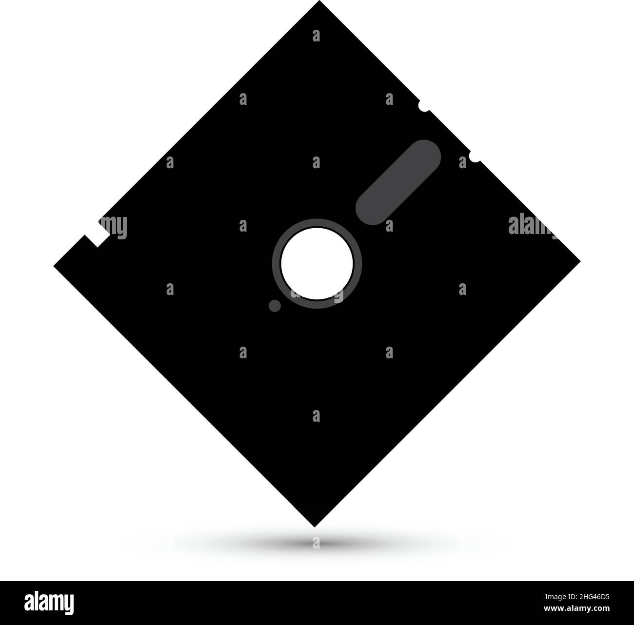 The back of an old computer floppy disk on a white background Stock Vector