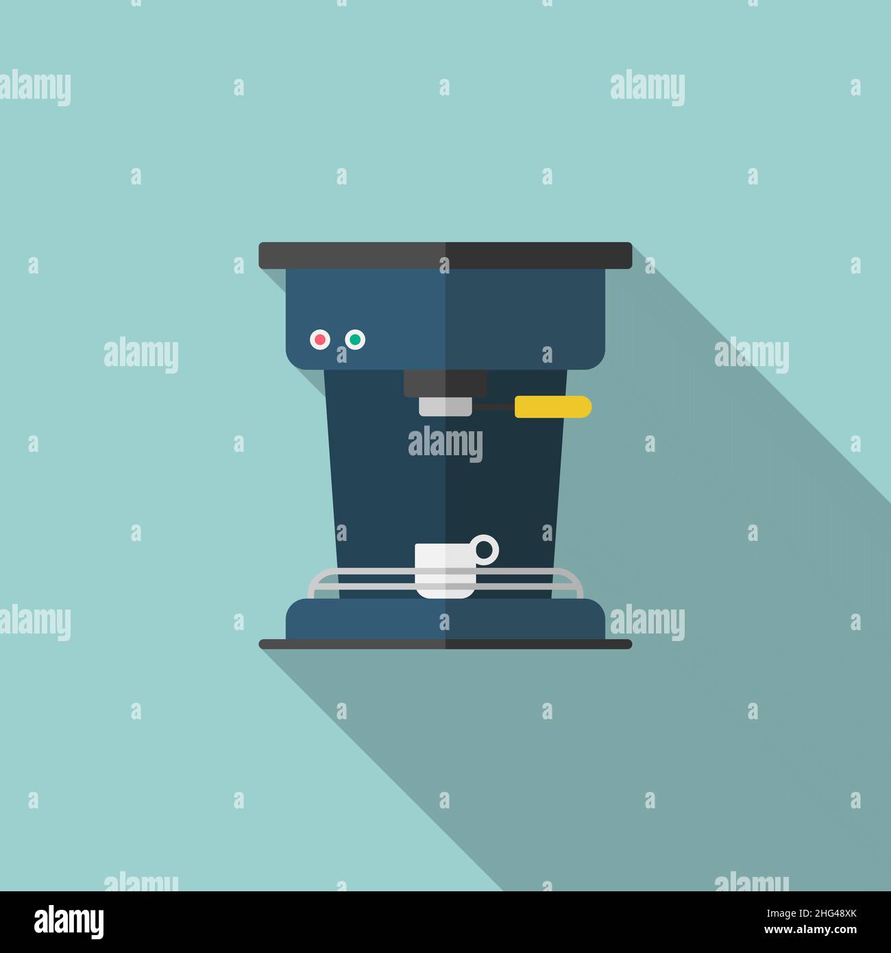 Coffee machine icon , Vector flat long shadow design. Stock Vector