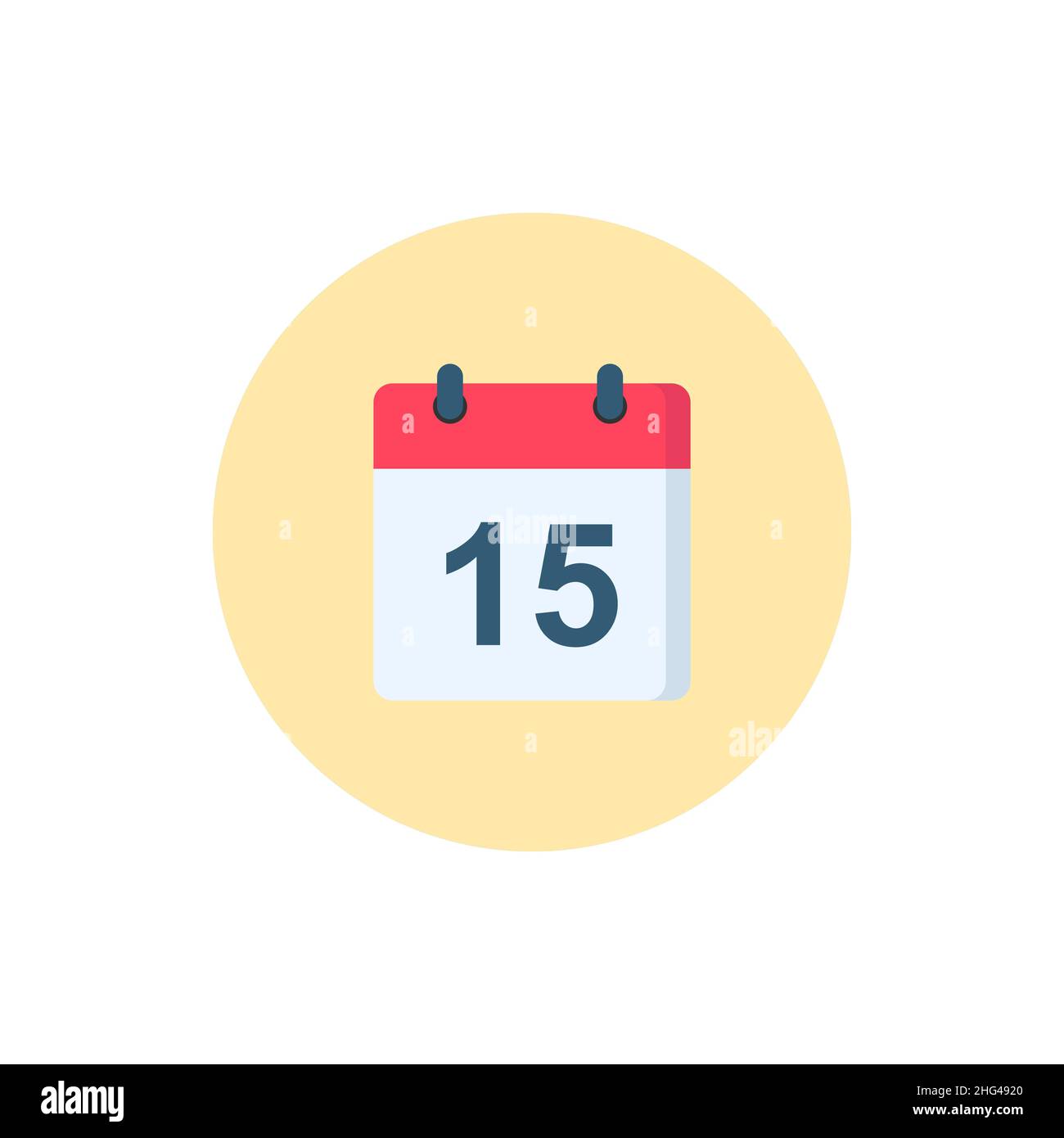 Flat Calendar Icon vector, long shadow, eps10 Stock Vector