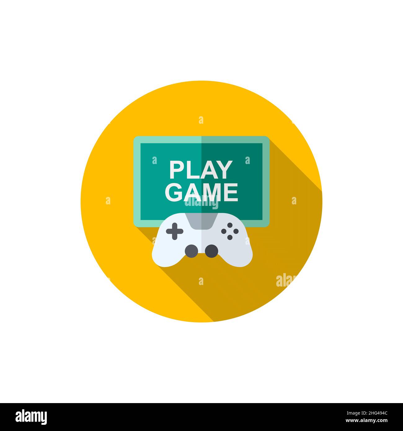 TV game icon, vector illustration. Flat design style with long shadow,eps10 Stock Vector
