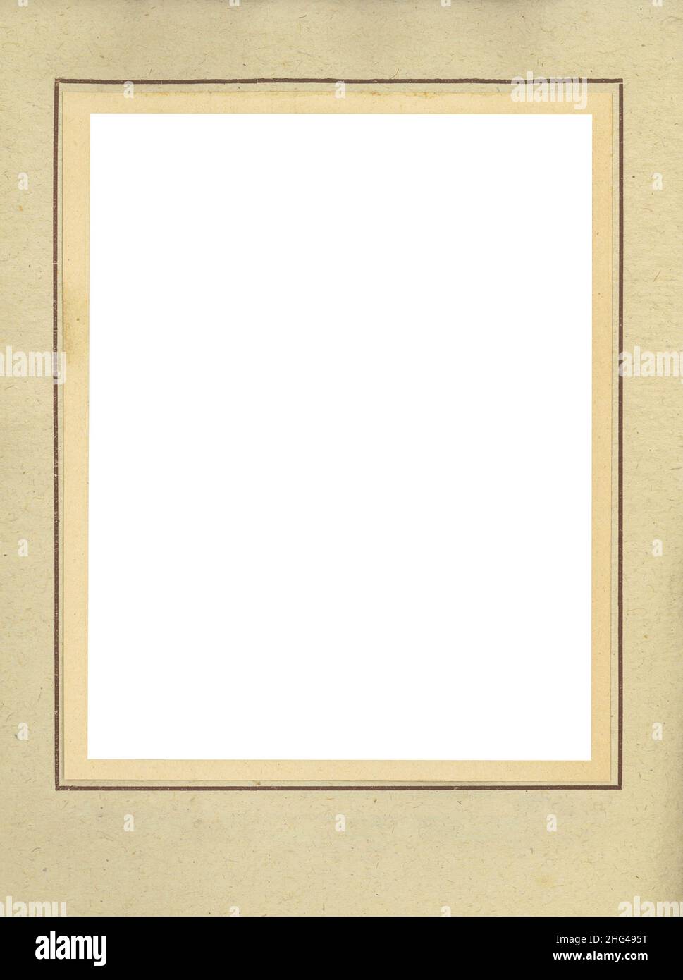 Blank Antique Paper With Vintage Border. Aged, yellowing paper