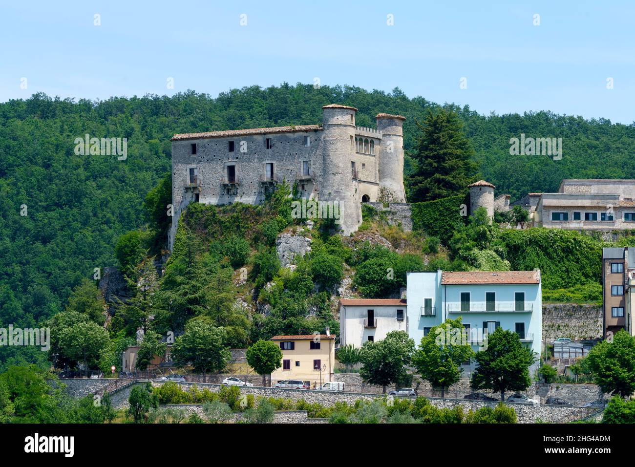 View of Carpinone, old village in the Isernia province, Molise, Italy, at springtime Stock Photo