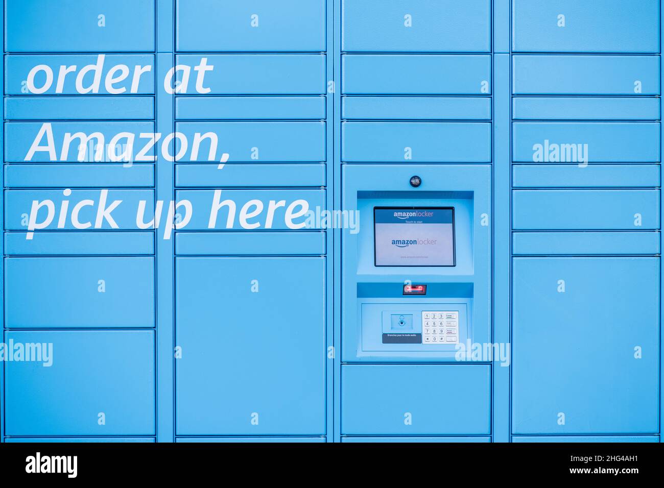 An Amazon locker and pickup point, located at Long Preston railway