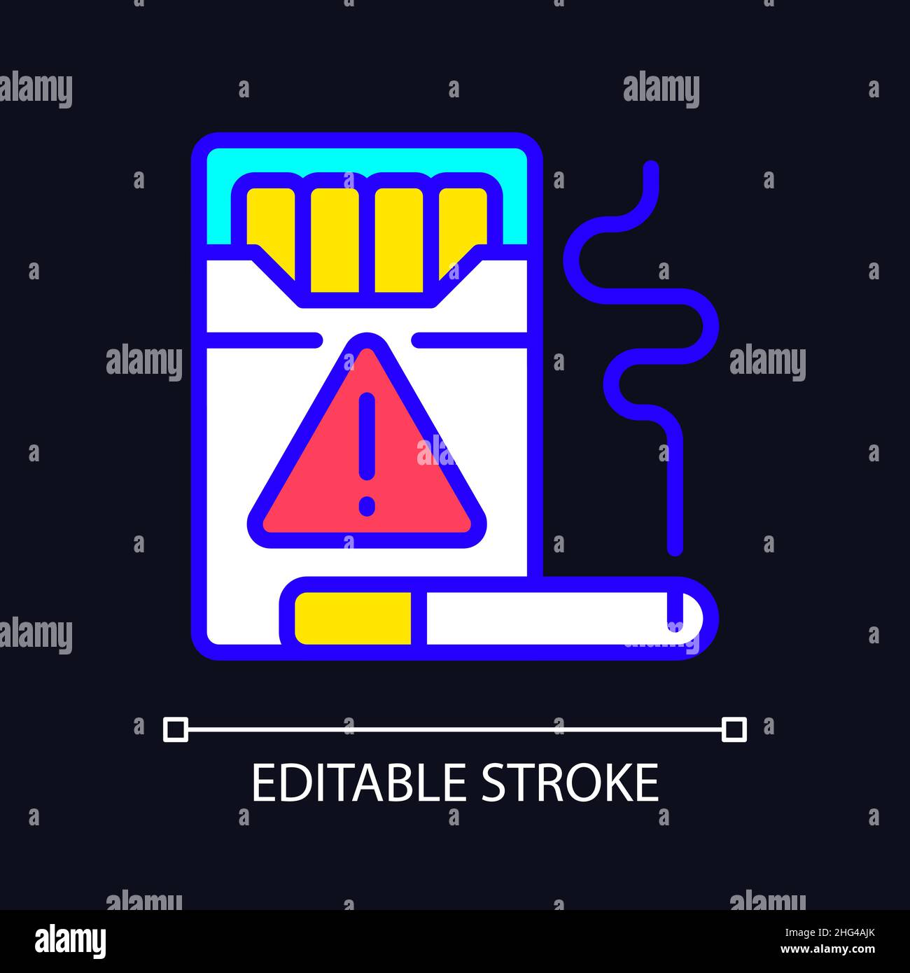Cigarette smuggling RGB color icon for dark theme Stock Vector Image ...
