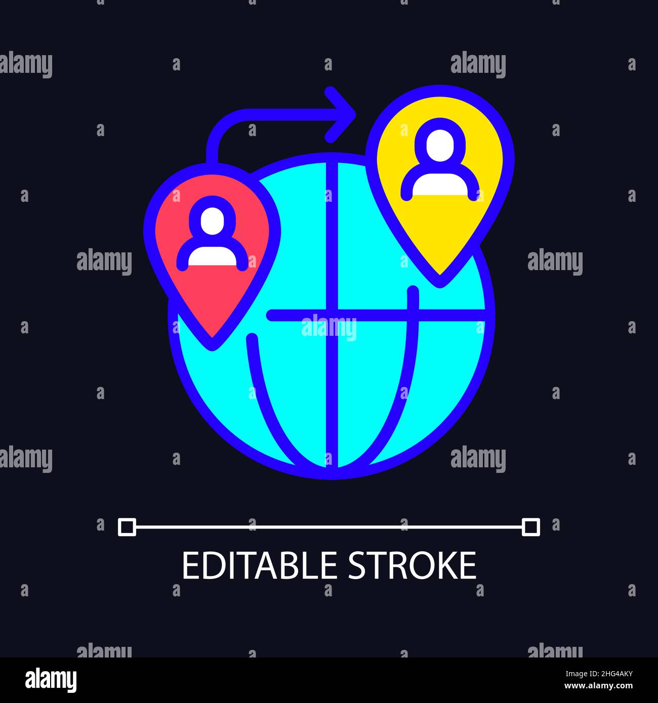 People smuggling RGB color icon for dark theme Stock Vector Image & Art ...