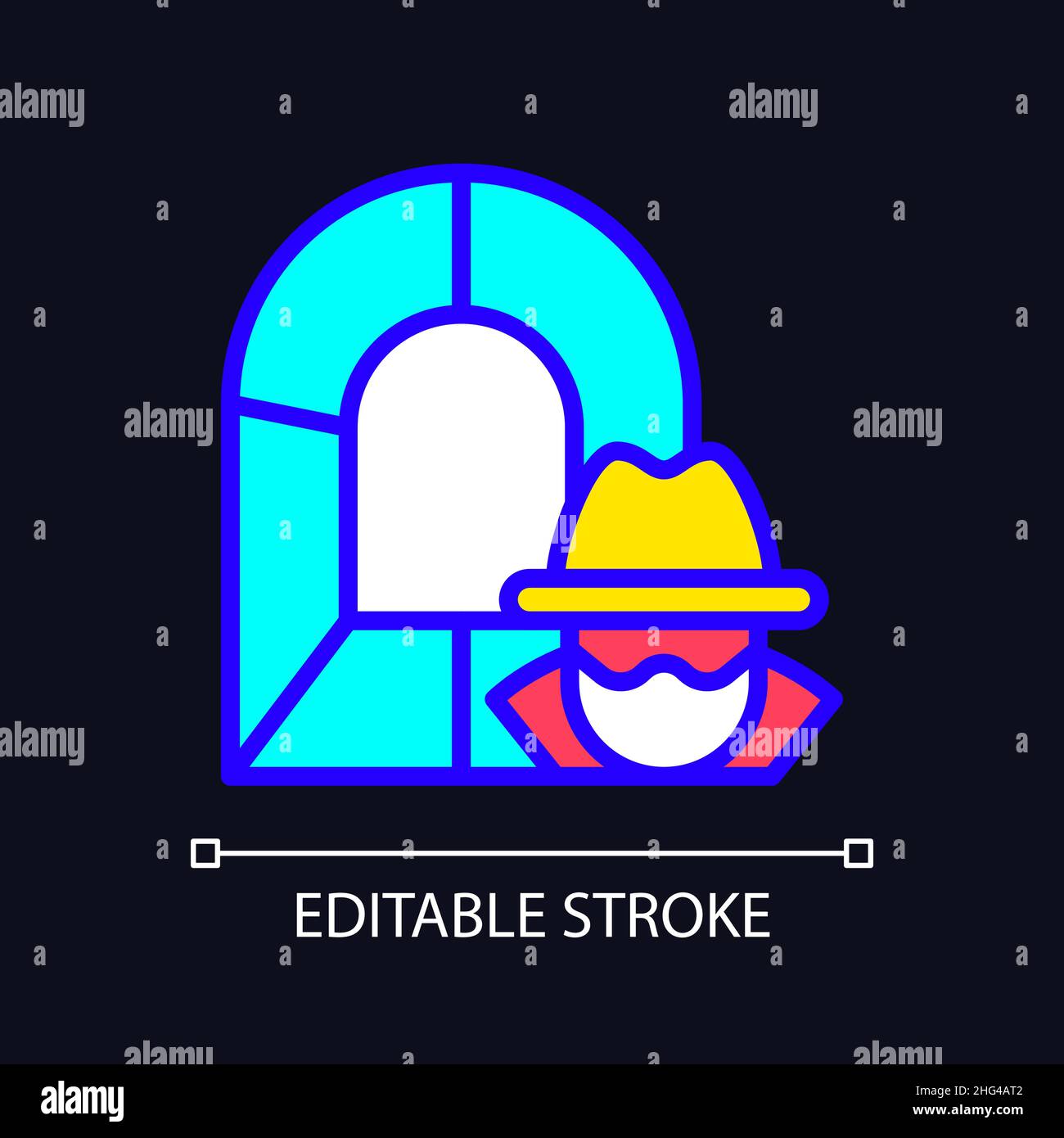 Smuggling tunnel RGB color icon for dark theme Stock Vector Image & Art ...