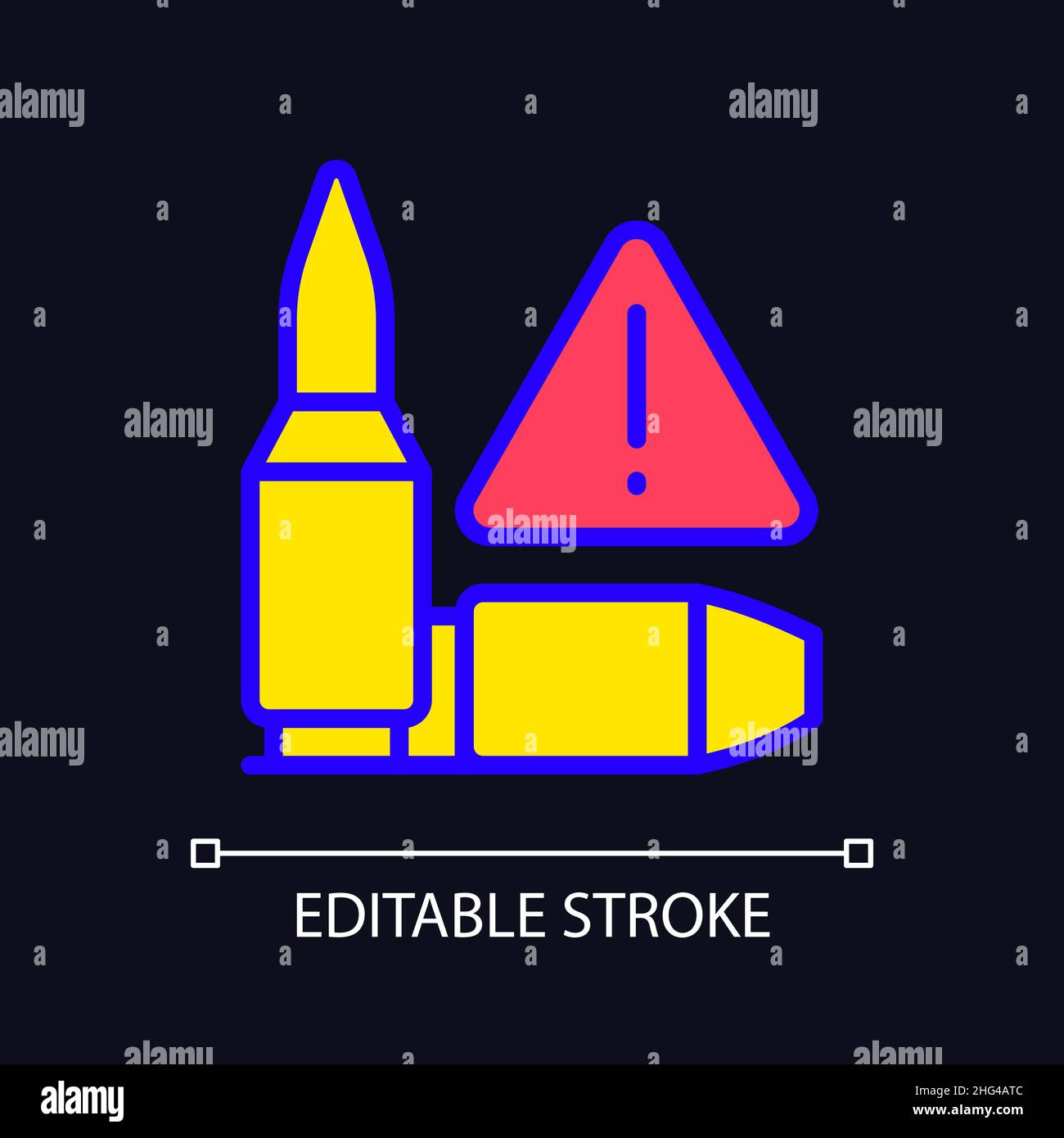 Ammunition smuggling RGB color icon for dark theme Stock Vector Image ...