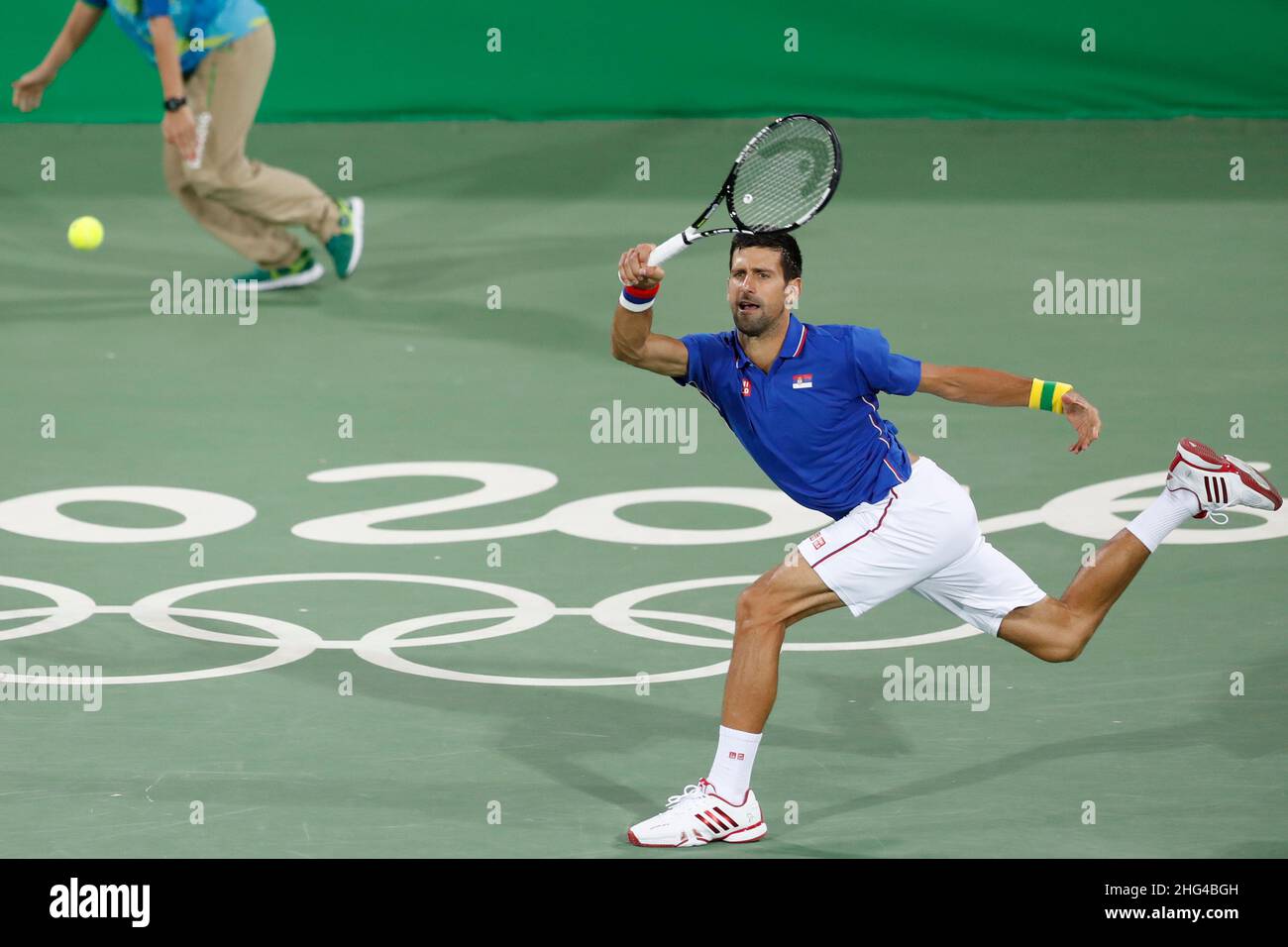 Novak Djokovic tennis player from Serbia competes on court at the Rio