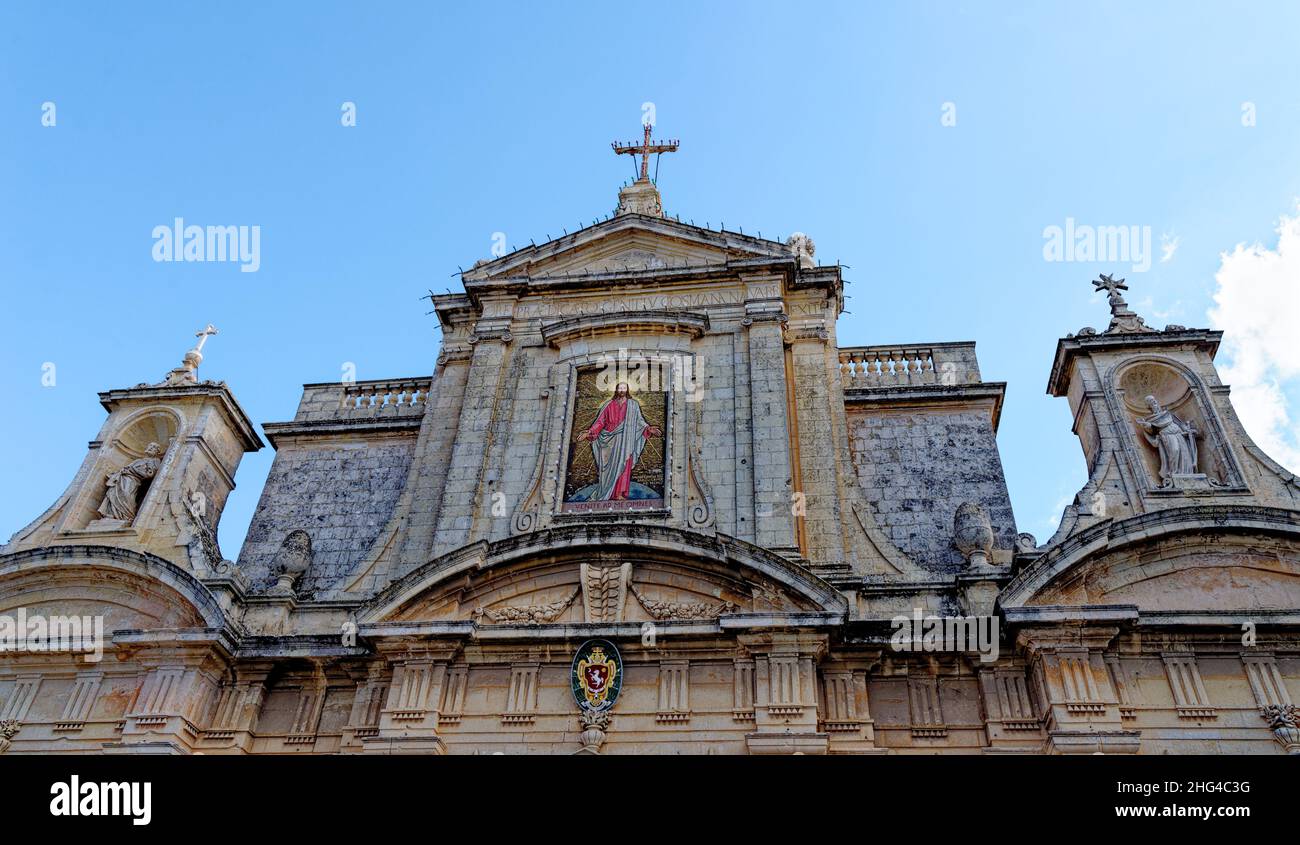 The baroque Church of Our Lady of Liesse - Ta Liesse Church - near the shores of the Grand Harbour - Valletta, Malta. 2nd of February 2016 Stock Photo