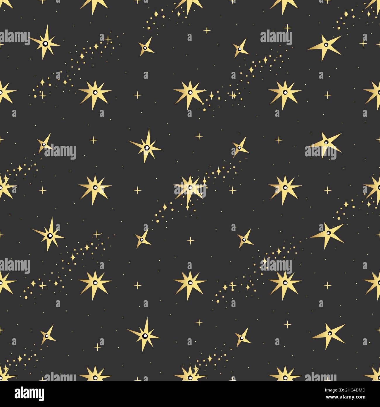 Night sky pattern. Vector magic seamless pattern Stock Vector